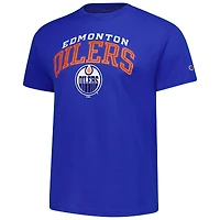 T-shirt Champion Royal Edmonton Oilers avec logo principal pour homme