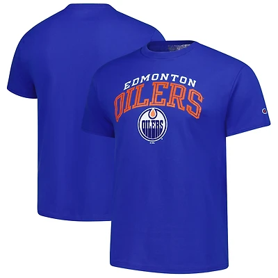 T-shirt Champion Royal Edmonton Oilers avec logo principal pour homme