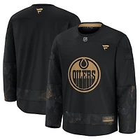 Maillot d'entraînement d'appréciation militaire Fanatics Black Edmonton Oilers 2024 pour hommes