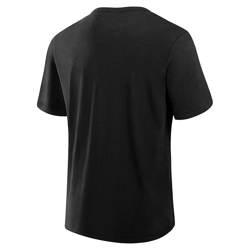 T-shirt Fanatics noir pour homme avec logo vieilli des Oilers d'Edmonton Play Stadium