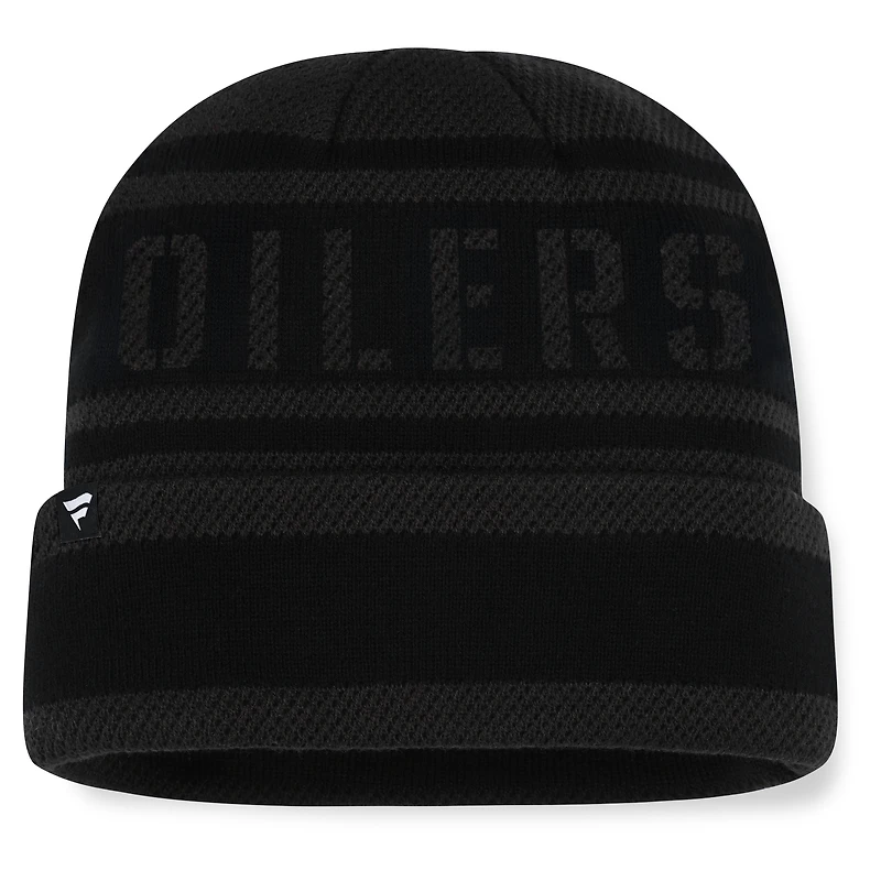 Men's Fanatics Black Edmonton Oilers Recon Cuffed Knit Hat