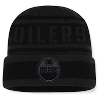 Bonnet en tricot à revers Fanatics Black Edmonton Oilers Recon pour hommes