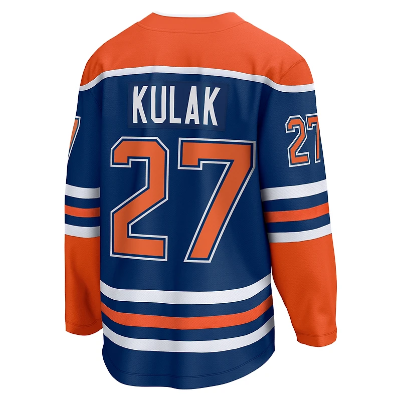Maillot de joueur échappé à domicile Fanatics Brett Kulak des Royal Edmonton Oilers pour hommes