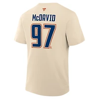 Men's Fanatics Connor McDavid Beige Edmonton Oilers Alternate Name & Number T-Shirt