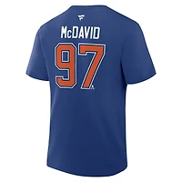 Men's Fanatics Connor McDavid Royal Edmonton Oilers Authentic Stack Name & Number T-Shirt
