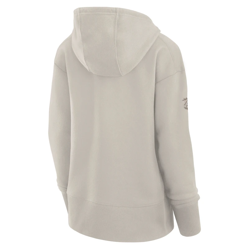 Blouson aviateur entièrement zippé Fanatics Cream Authentic Pro Road des Oilers d'Edmonton pour homme