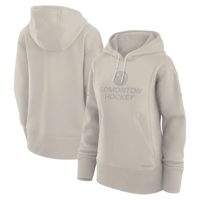Blouson aviateur entièrement zippé Fanatics Cream Authentic Pro Road des Oilers d'Edmonton pour homme
