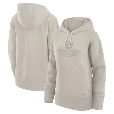 Blouson aviateur entièrement zippé Fanatics Cream Authentic Pro Road des Oilers d'Edmonton pour homme