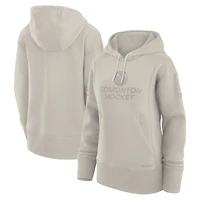 Blouson aviateur entièrement zippé Fanatics Cream Authentic Pro Road des Oilers d'Edmonton pour homme