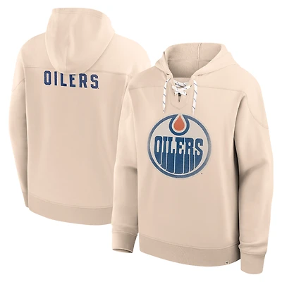 Sweat à capuche vintage Fanatics Cream des Oilers d'Edmonton pour hommes