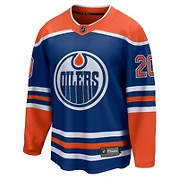 Maillot Fanatics Curtis Lazar Royal des Oilers d'Edmonton à domicile pour hommes