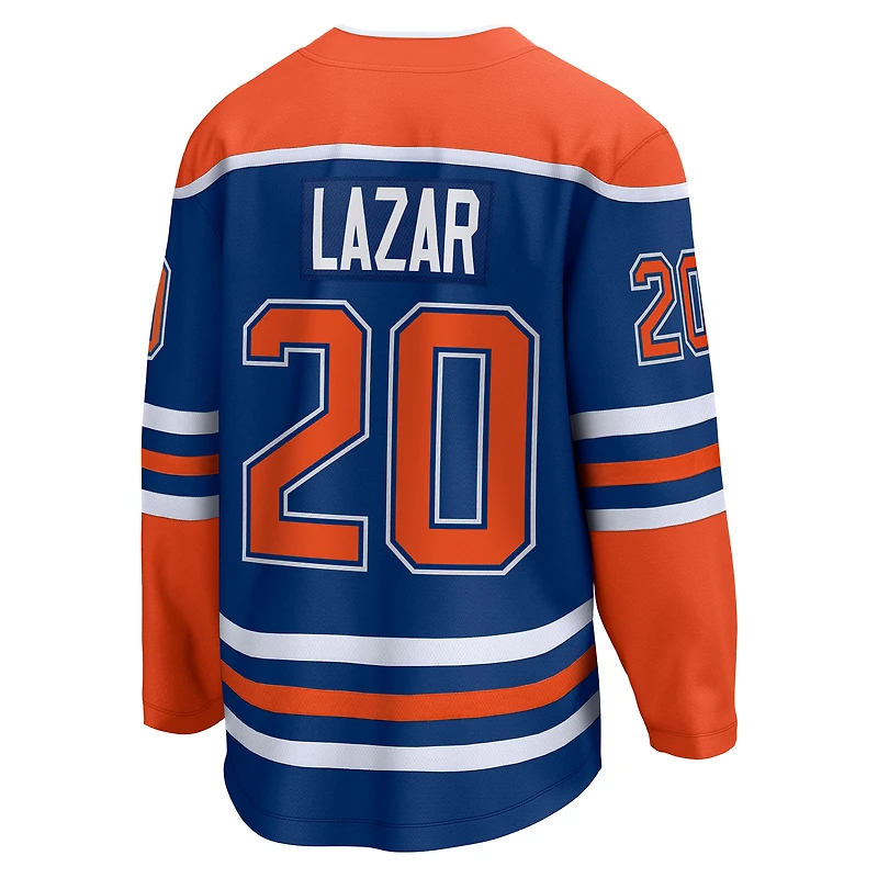 Maillot Fanatics Curtis Lazar Royal des Oilers d'Edmonton à domicile pour hommes