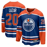 Maillot Fanatics Curtis Lazar Royal des Oilers d'Edmonton à domicile pour hommes