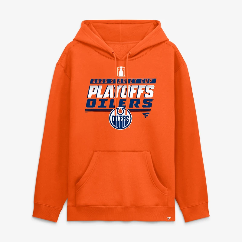 Sweat à capuche polaire Fanatics orange foncé pour homme, édition spéciale séries éliminatoires de la Coupe Stanley 2026 des Oilers d'Edmonton