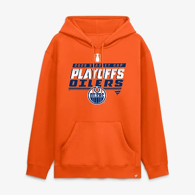 Sweat à capuche polaire Fanatics orange foncé pour homme, édition spéciale séries éliminatoires de la Coupe Stanley 2026 des Oilers d'Edmonton