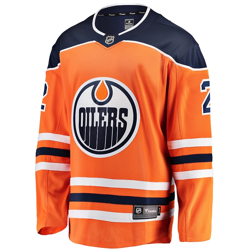 Fanatics pour hommes Evan Bouchard Orange Edmonton Oilers Home Breakaway - Maillot de joueur