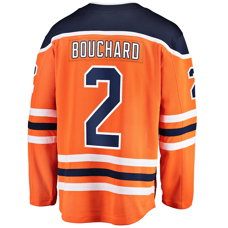 Fanatics pour hommes Evan Bouchard Orange Edmonton Oilers Home Breakaway - Maillot de joueur
