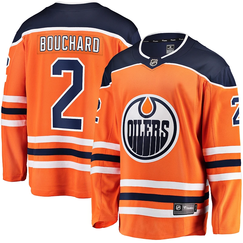 Fanatics pour hommes Evan Bouchard Orange Edmonton Oilers Home Breakaway - Maillot de joueur