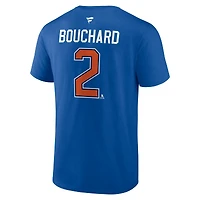 Men's Fanatics Evan Bouchard Royal Edmonton Oilers Authentic Stack Name & Number T-Shirt