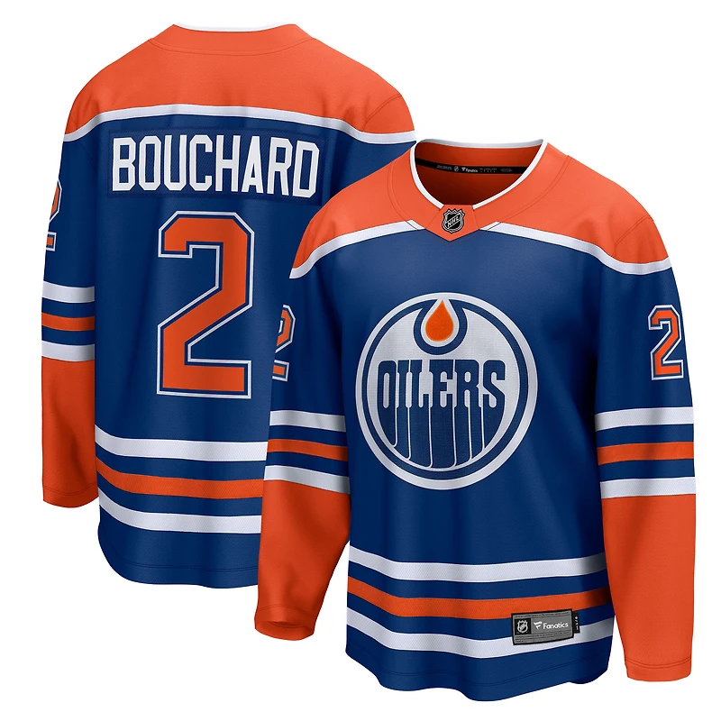 Men's Fanatics Evan Bouchard Royal Edmonton Oilers Home Breakaway Jersey