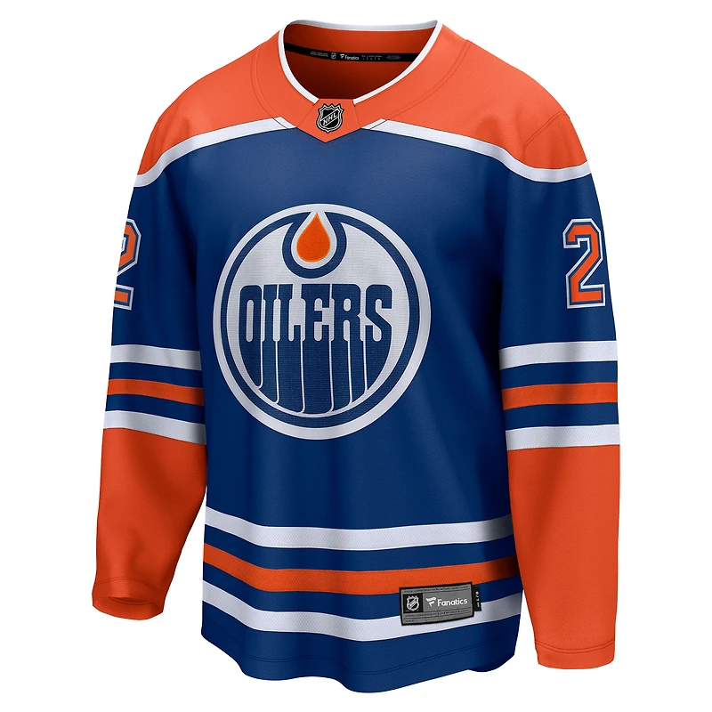 Men's Fanatics Evan Bouchard Royal Edmonton Oilers Home Breakaway Jersey