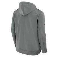 Sweat à capuche authentique Pro gris Fanatics pour homme des Oilers d'Edmonton, séries éliminatoires de la Coupe Stanley 2025