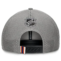 Casquette ajustable Fanatics pour hommes, gris, Authentic Pro Home Ice Trucker des Oilers d'Edmonton