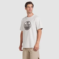 T-shirt gris Fanatics pour hommes des Oilers d'Edmonton fabriqué au Canada