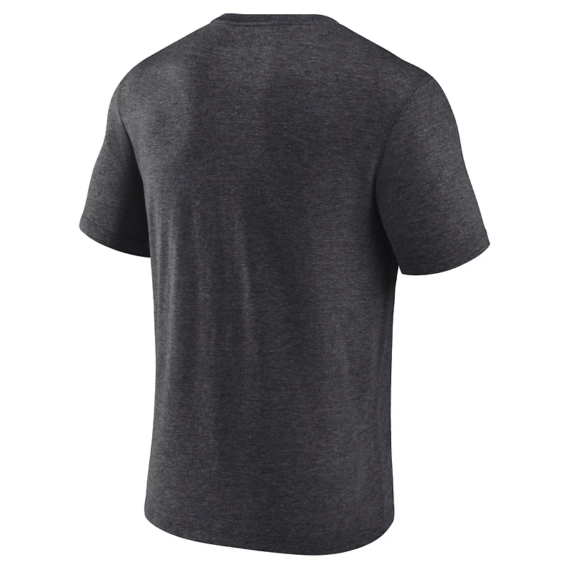 T-shirt tri-blend Fanatics Heather Charcoal pour homme, Oilers d'Edmonton, séries éliminatoires de la Coupe Stanley 2025