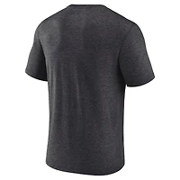 T-shirt tri-blend Fanatics Heather Charcoal pour homme, champions de la Conférence Ouest 2025 des Oilers d'Edmonton