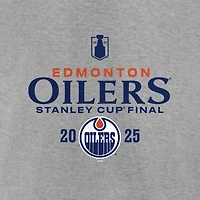 T-shirt Fanatics gris chiné pour homme, alignement des Oilers d'Edmonton la finale de Coupe Stanley 2025