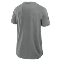 T-shirt de performance authentique Pro Rink Fanatics Heather Grey pour homme des Oilers d'Edmonton, séries éliminatoires la Coupe Stanley 2025