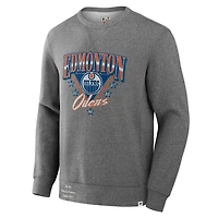 Sweat-shirt en molleton légendaire Fanatics Heather Grey pour hommes, collection Decades des Oilers d'Edmonton