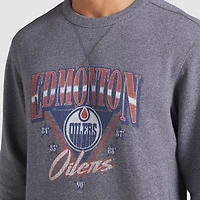 Sweat-shirt en molleton légendaire Fanatics Heather Grey pour hommes, collection Decades des Oilers d'Edmonton