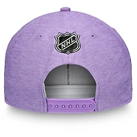 Casquette ajustable Fanatics Heather Purple des Oilers d'Edmonton 2020 Hockey Fights Cancer pour hommes