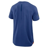 T-shirt de performance authentique Pro Rink Raglan Fanatics Heather Royal pour homme des Oilers d'Edmonton