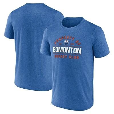 Men's Fanatics Heather Royal Edmonton Oilers Property Of T-Shirt