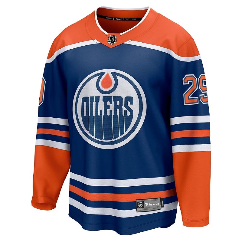 Fanatics pour hommes Leon Draisaitl Royal Edmonton Oilers Domicile - Maillot de joueur Premier Pro Breakaway