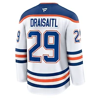 Maillot de joueur extérieur haut gamme blanc des Oilers d'Edmonton Fanatics Leon Draisaitl pour hommes