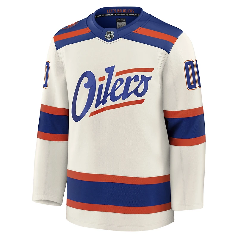Men's Fanatics White Edmonton Oilers Away Premium Custom Jersey