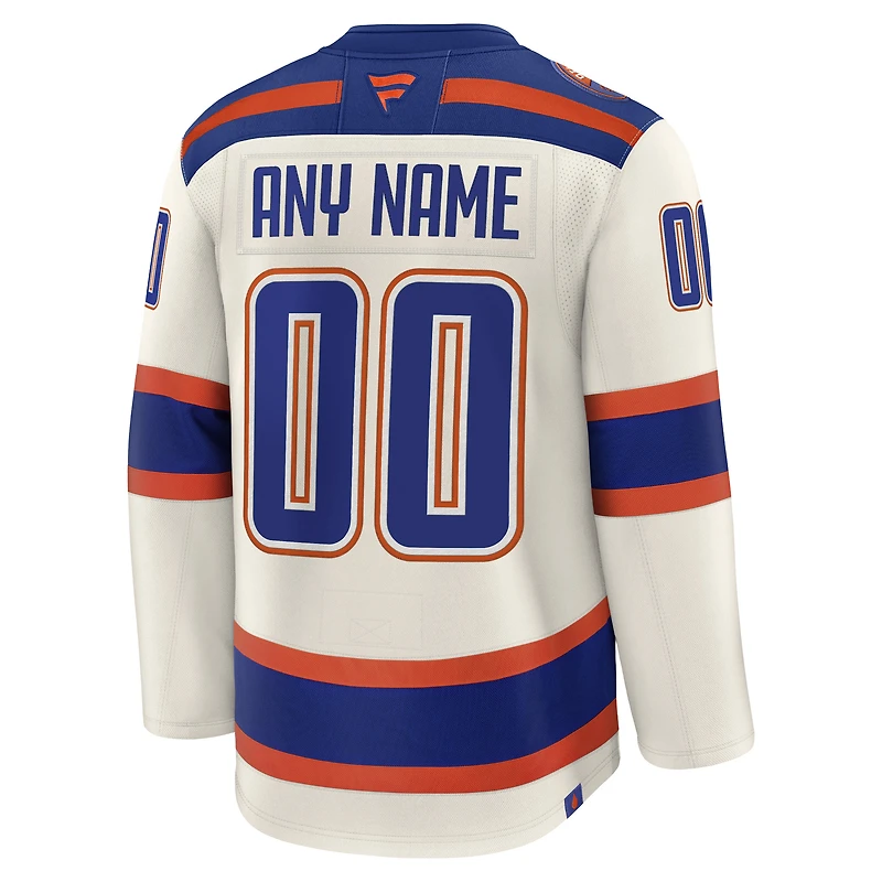 Men's Fanatics White Edmonton Oilers Away Premium Custom Jersey