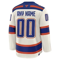 Men's Fanatics White Edmonton Oilers Away Premium Custom Jersey