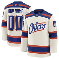 Men's Fanatics White Edmonton Oilers Away Premium Custom Jersey