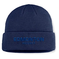 Men's Fanatics Navy Edmonton Oilers Authentic Pro Road Cuffed Knit Hat