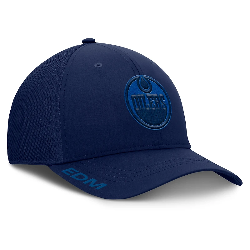 Men's Fanatics Navy Edmonton Oilers Authentic Pro Road Flex Hat