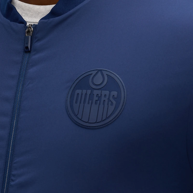 Men's Fanatics Navy Edmonton Oilers Authentic Pro Road Lightweight Full-Zip Bomber Jacket