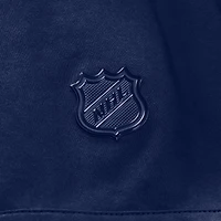 Sweat à capuche manches courtes Fanatics bleu marine Authentic Pro Road des Oilers d'Edmonton pour homme