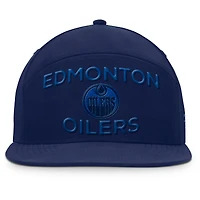 Casquette Snapback authentique Pro Road Fanatics bleu marine des Oilers d'Edmonton pour homme