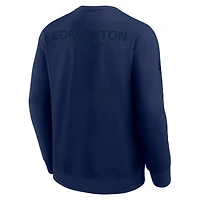 Men's Fanatics Navy Edmonton Oilers Authentic Pro Road Tri-Blend Sweatshirt
