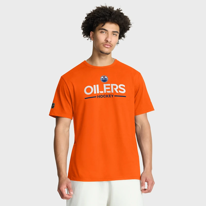 Men's Fanatics Orange Edmonton Oilers Authentic Pro Primary T-Shirt
